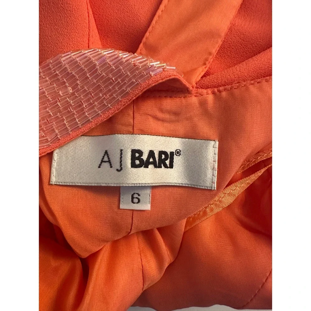 AJ Bari Women's Orange Beaded Crisscross Zip Front Vest Top Size 6